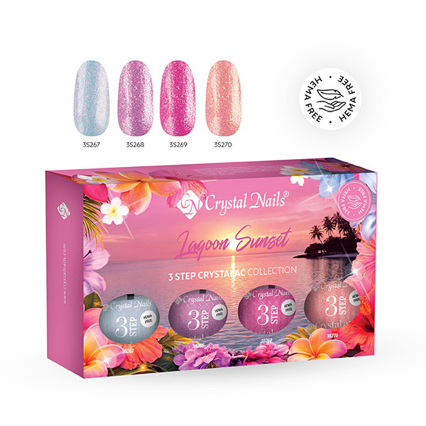 Lagoon Sunset CrystaLac kit 3STEP set (4x4ml)